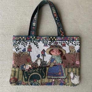 Vintage Tapestry Garden-themed Tote